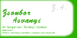 zsombor asvanyi business card