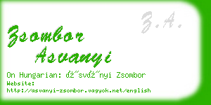 zsombor asvanyi business card